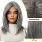 Mid-length with Highlights Glueless Synthetic Wig for Women