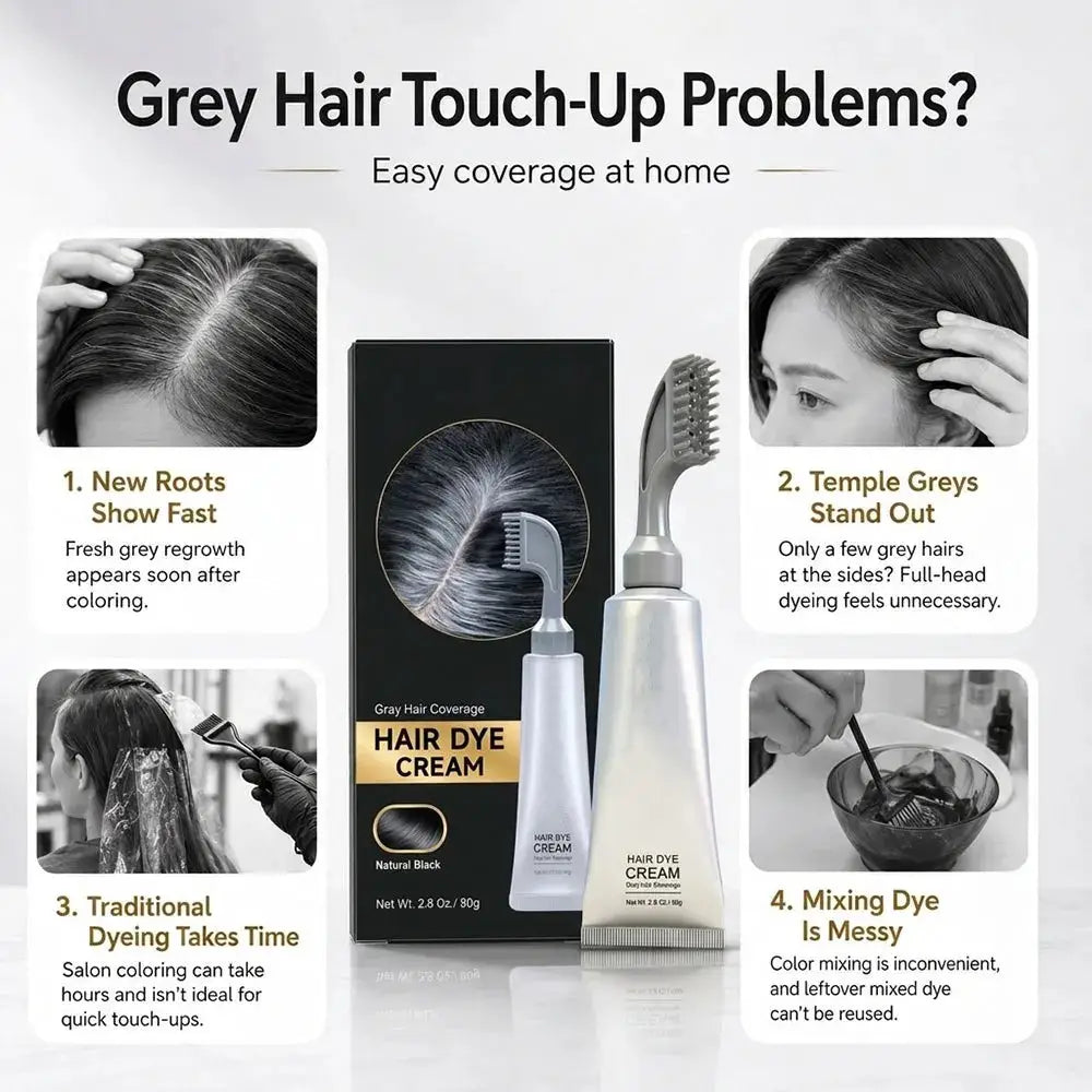 Unisex Grey Coverage Hair Dye with Hair Care