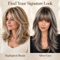 Mid-length with Highlights Glueless Synthetic Wig for Women