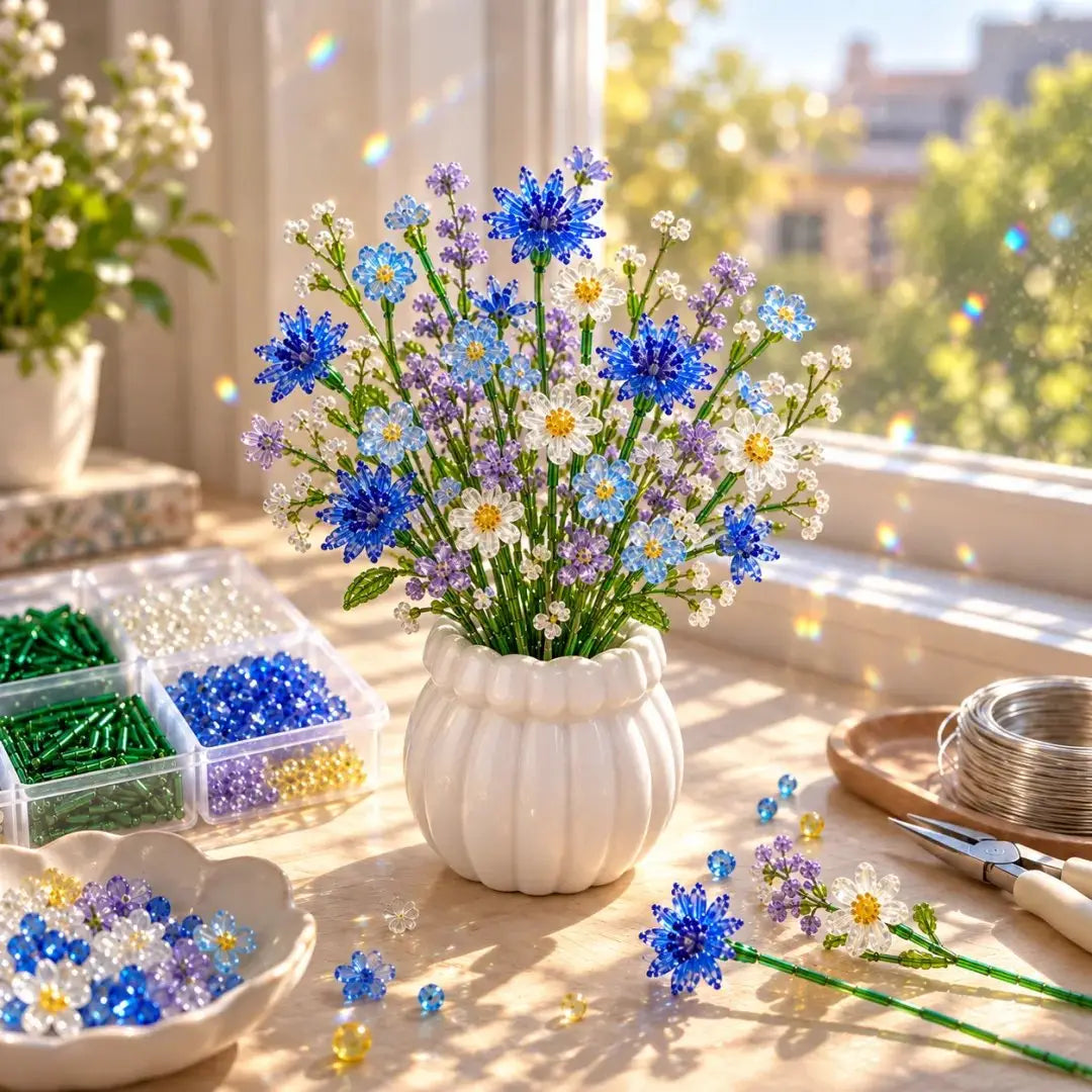 🌷DIY Beaded Wildflower Bouquet Kit – Create Your Own Floral Masterpiece