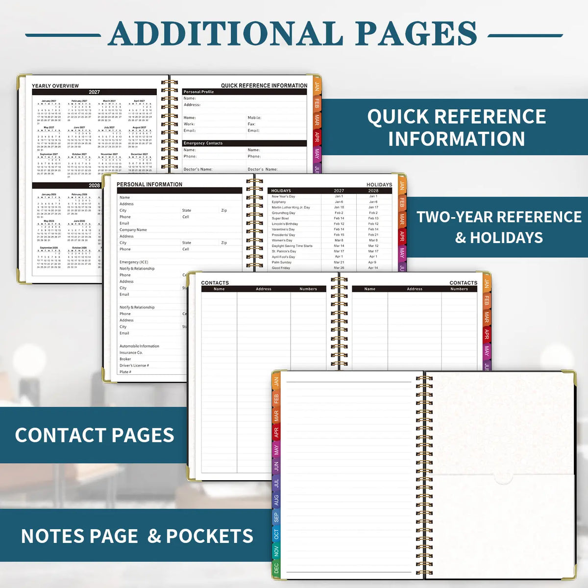 2027 Planner - Weekly and Monthly Calendar Planner Book