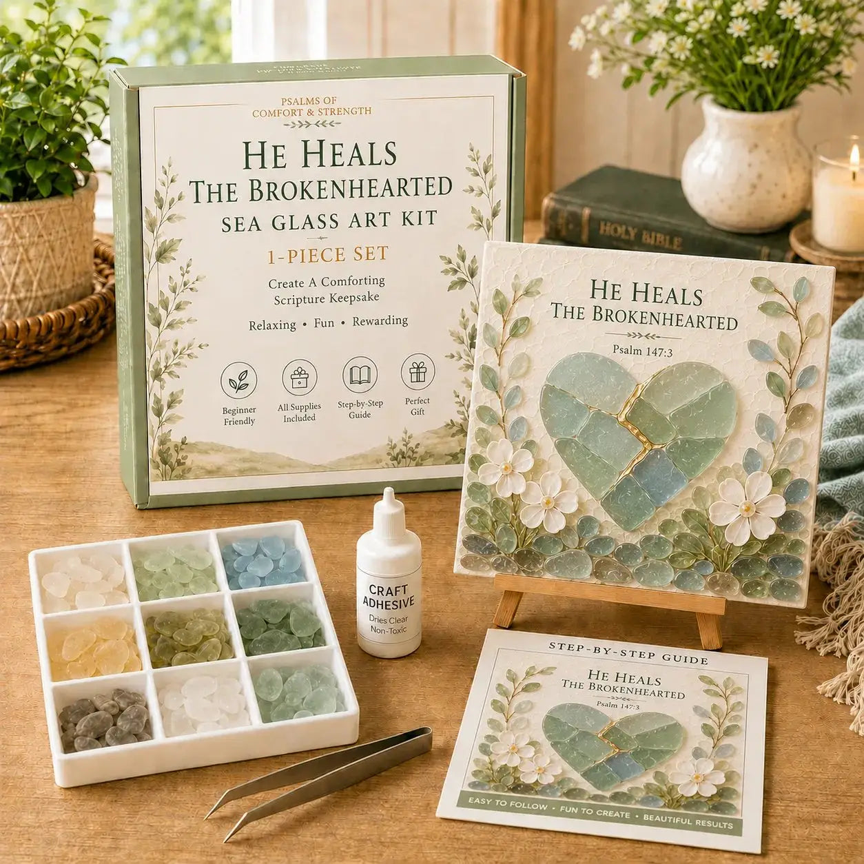 Psalms of Comfort & Strength Sea Glass Art Kit