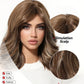 Elegant High Gloss Brown Synthetic Wig With Bangs