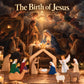 Wooden Christmas Nativity Scene Figurines with Manger