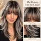 Mid-length with Highlights Glueless Synthetic Wig for Women