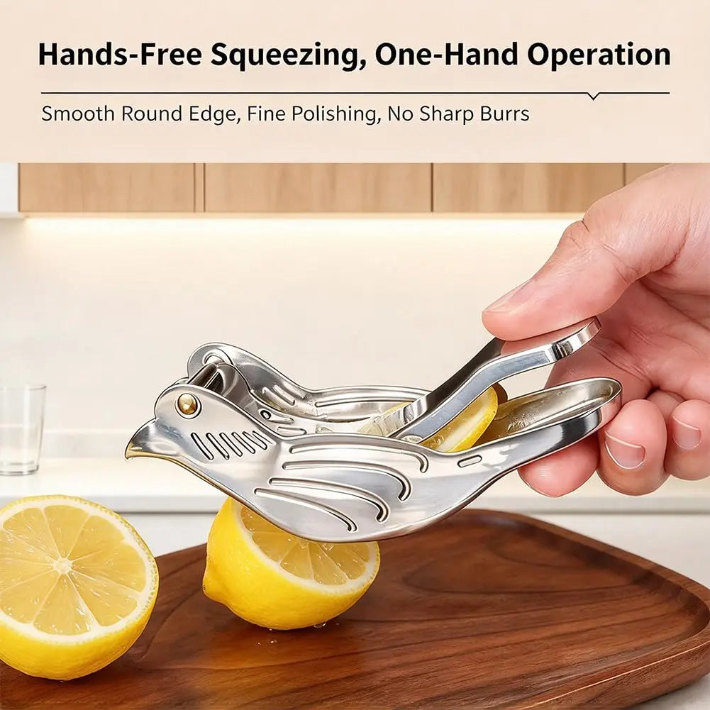 Elegant Bird-Shaped Stainless Steel Manual Juicer (2 Pieces)