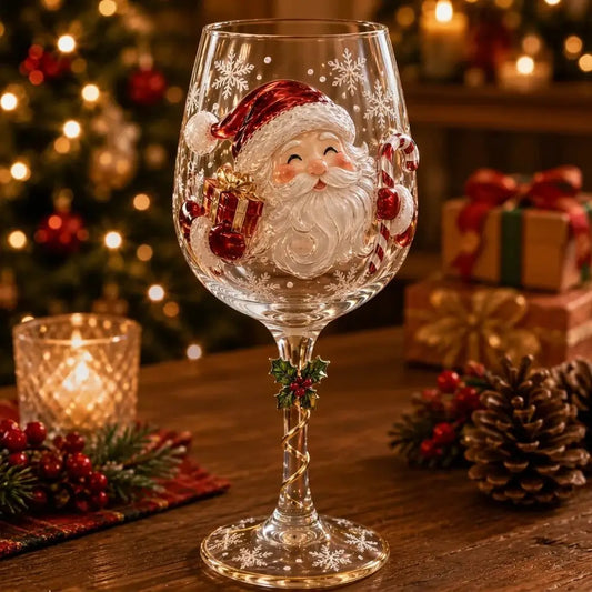🔥🎁Christmas 3D Wine Glass Collection Gift Box Set✨