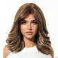 Elegant High Gloss Brown Synthetic Wig With Bangs