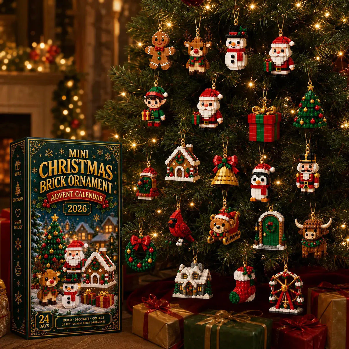 24-Day Christmas Ornament Advent Calendar | 6 DIY Bricks & 18 3D Figures to Hang & Keep 🎁