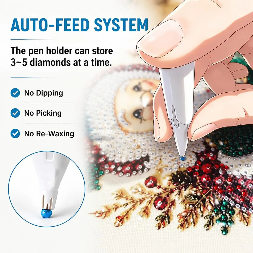 💎Automatic Diamond Painting Bead Dispenser Pen & Tray Set