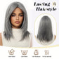 Mid-length with Highlights Glueless Synthetic Wig for Women