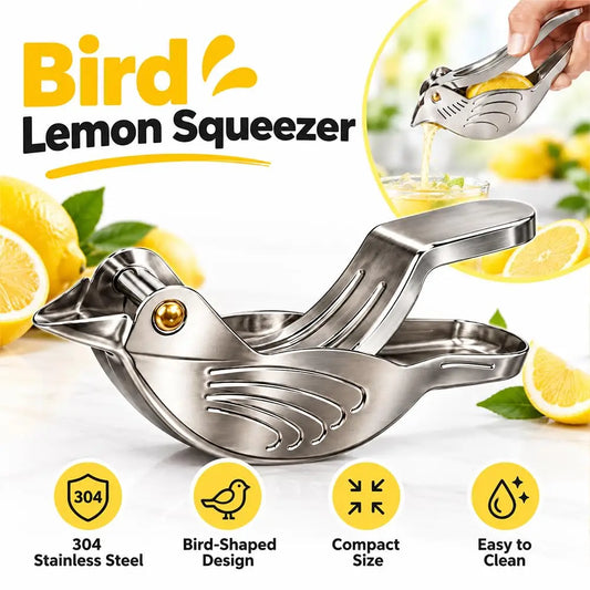 Elegant Bird-Shaped Stainless Steel Manual Juicer (2 Pieces)