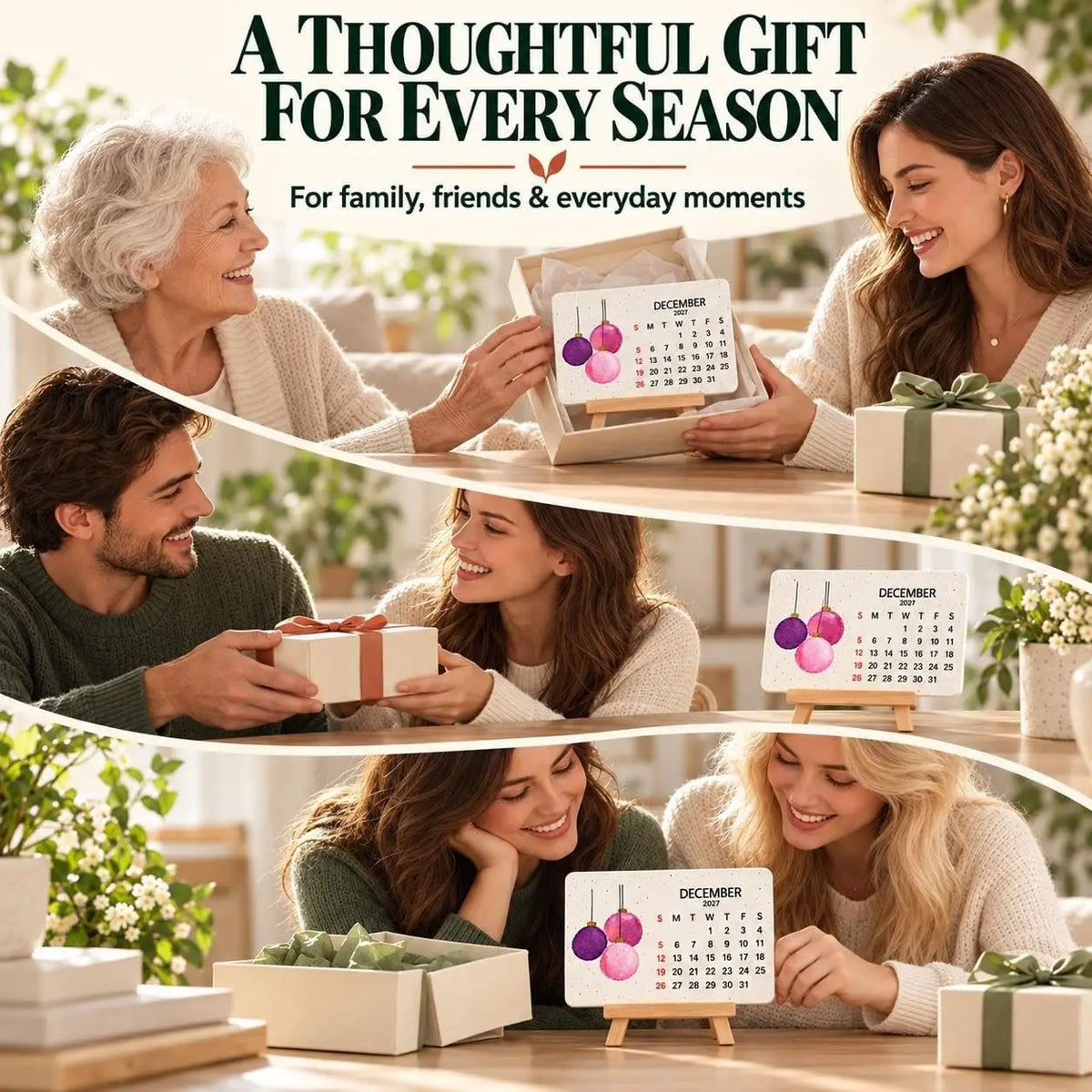 Eco-Friendly Plantable Seed Calendar 2027 Growable Calendar with Stand