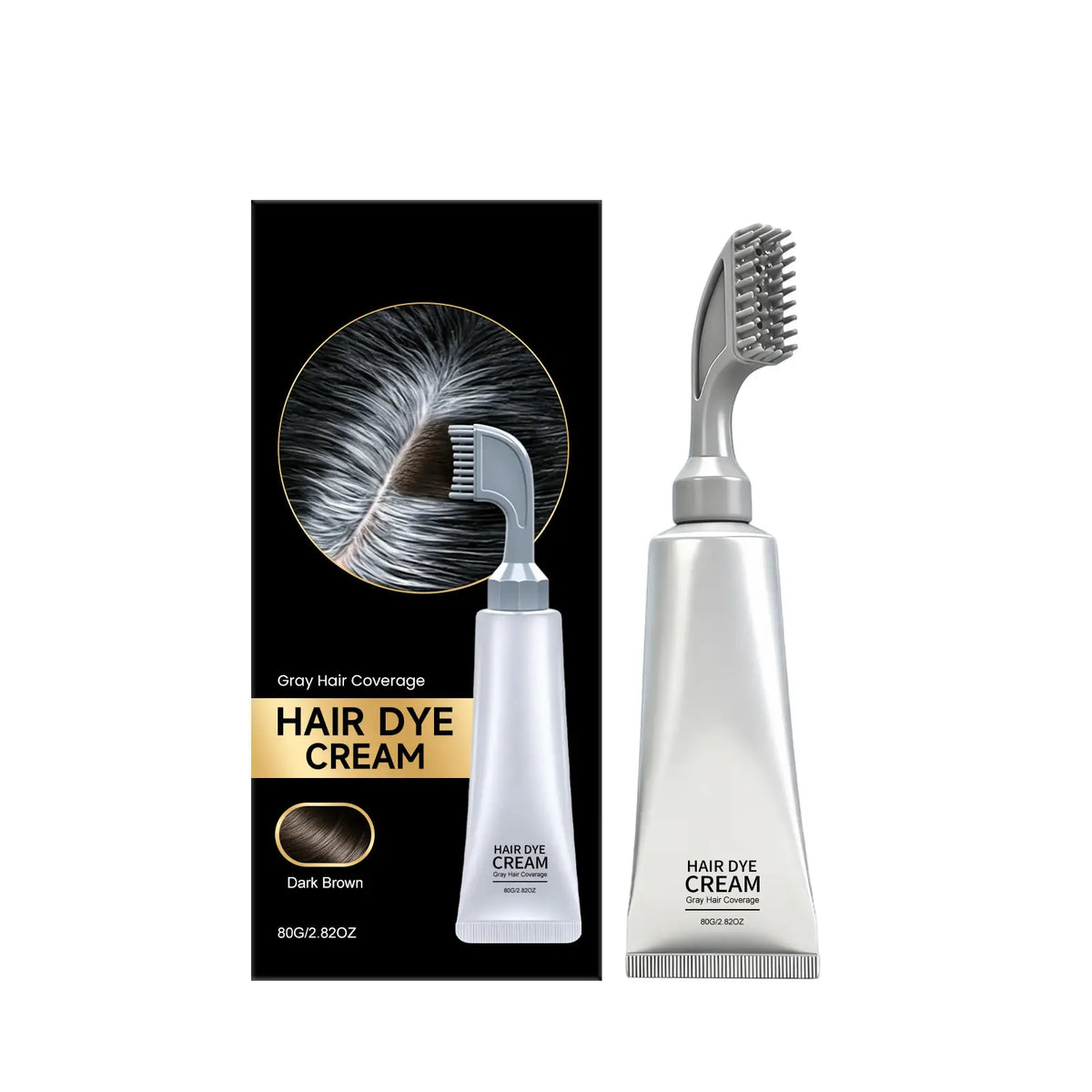 Unisex Grey Coverage Hair Dye with Hair Care