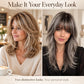 Mid-length with Highlights Glueless Synthetic Wig for Women