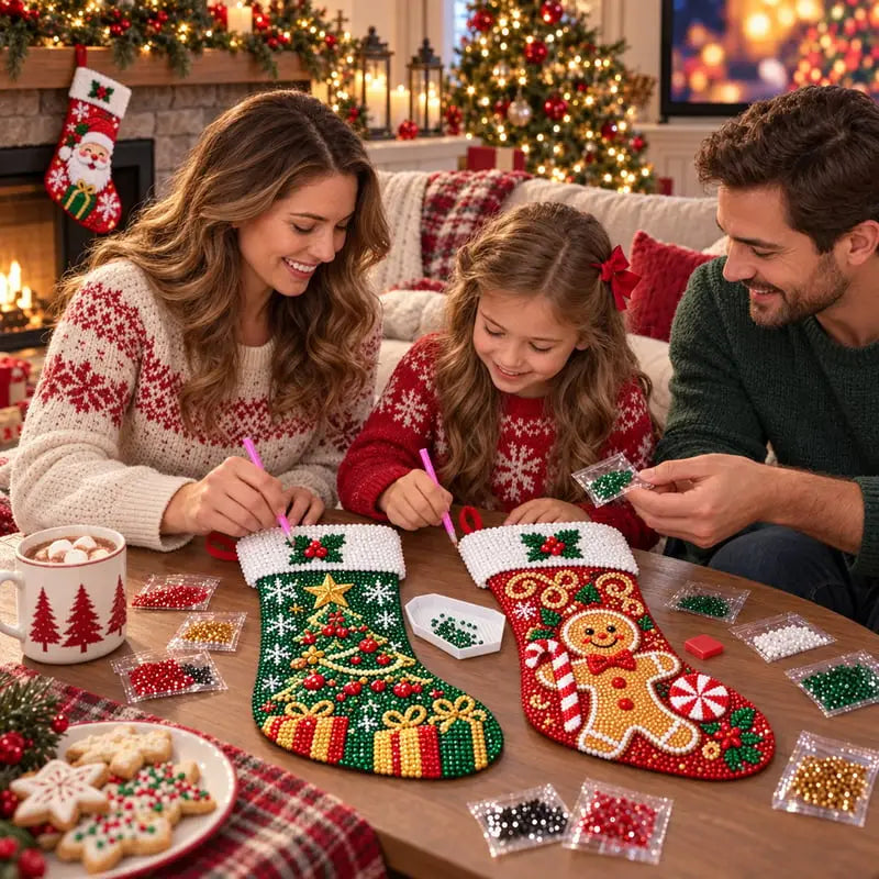 DIY Diamond Painting Christmas Stocking Kit