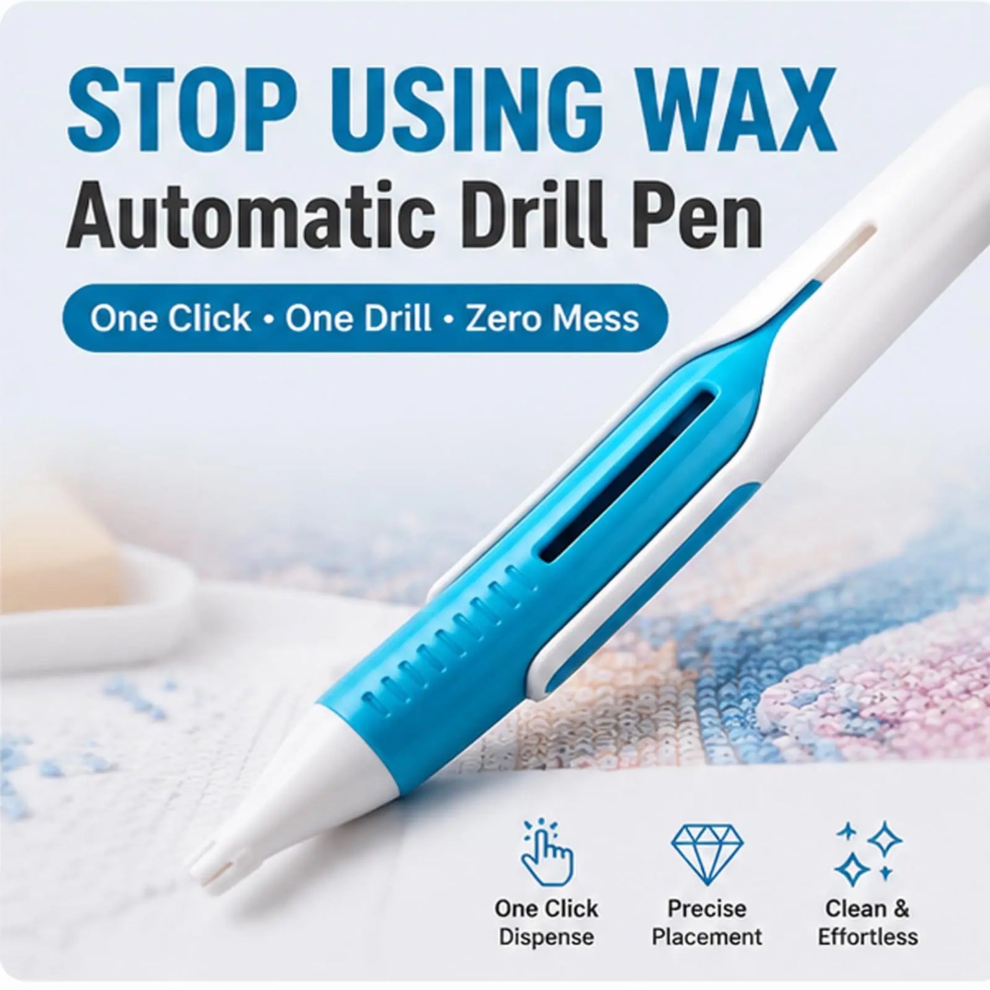 💎Automatic Diamond Painting Bead Dispenser Pen & Tray Set