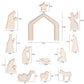 Wooden Christmas Nativity Scene Figurines with Manger