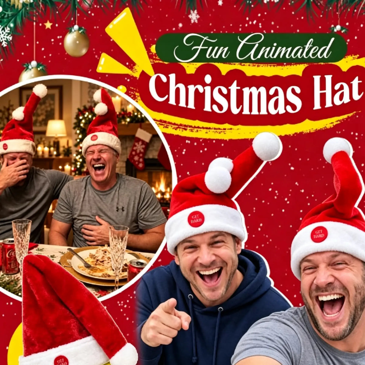 Funny Cocky Hat Santa Dick Get Hard Button
