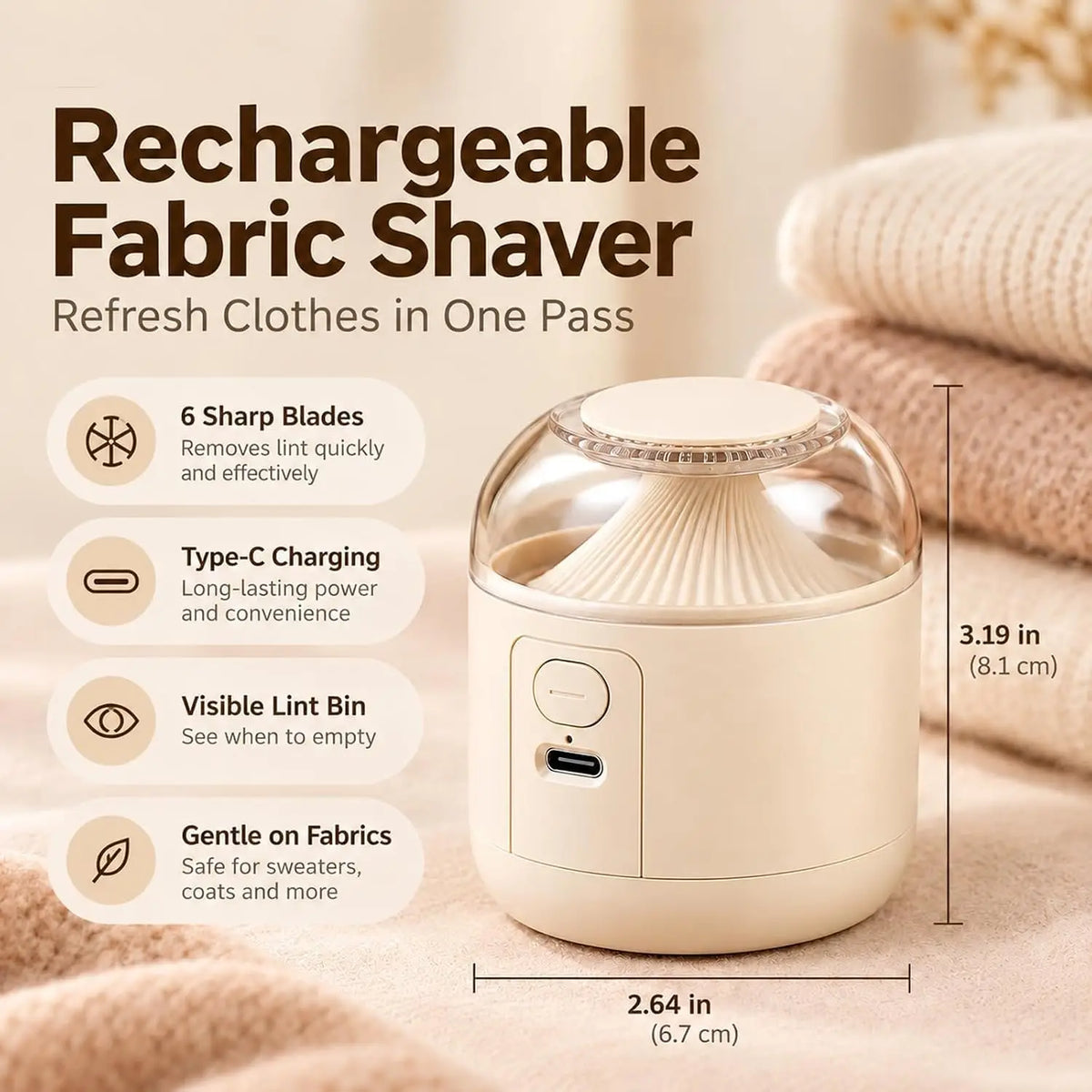 Electric Lint Remover Rechargeable Fabric Shaver