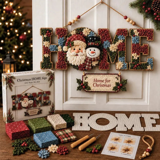 DIY Fabric Poke Art HOME Sign Kit – No-Sew Seasonal Door & Wall Hanging Craft