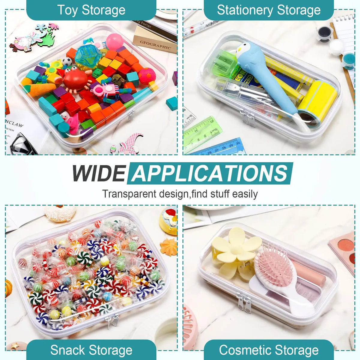 Clear Hard Plastic Zipper Case – Portable & Practical Travel Organizer 🔥