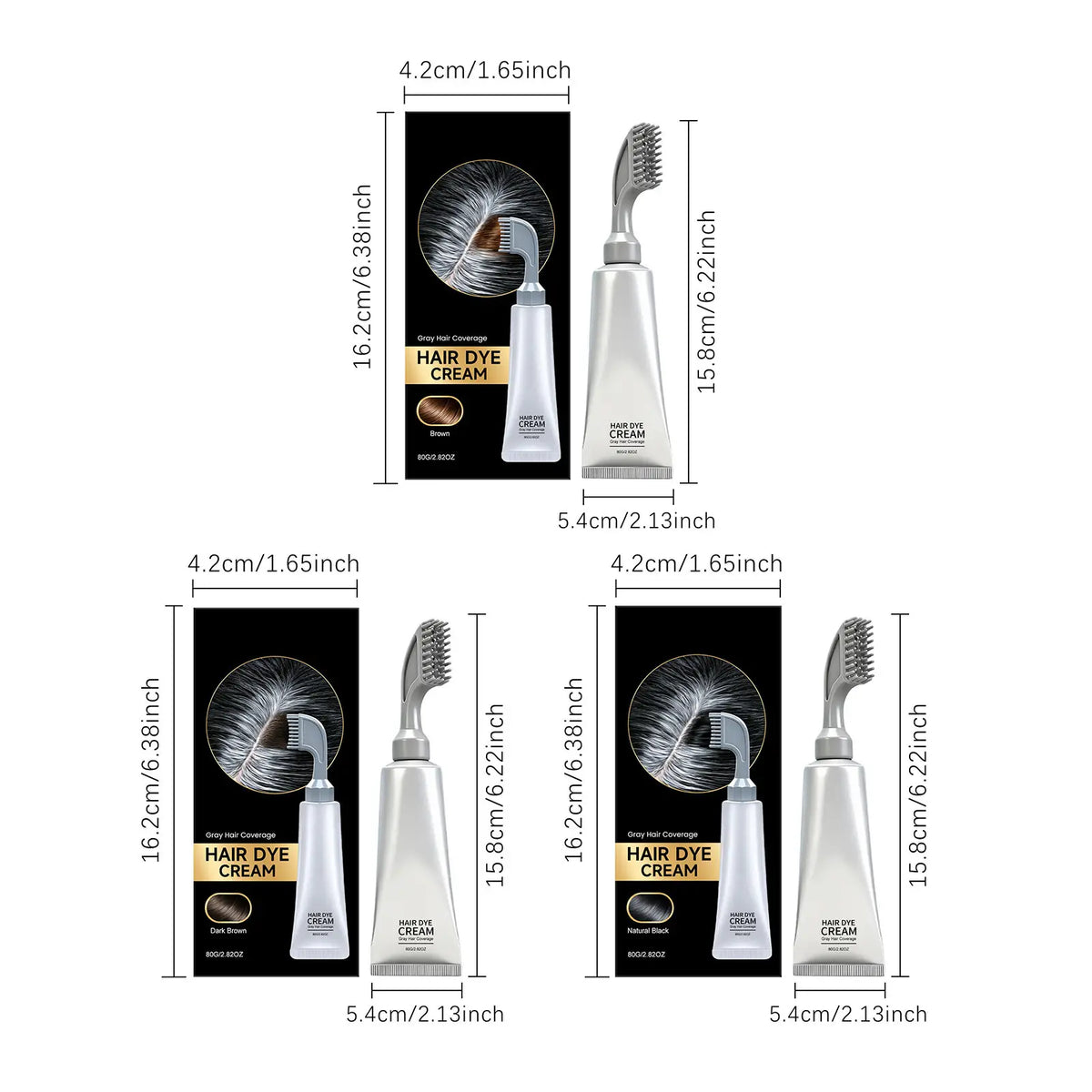 Unisex Grey Coverage Hair Dye with Hair Care
