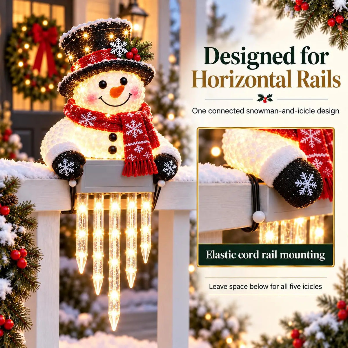 ☃️WinterGlow Snowman Icicle Light Decor
