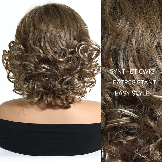 Women's Short-length High-temperature Synthetic Fiber Wig