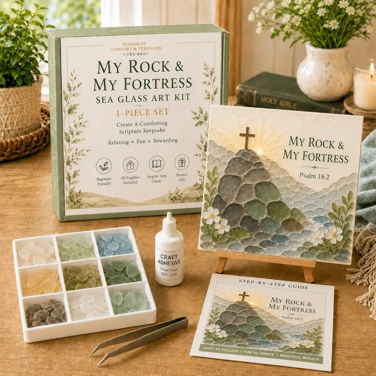 Psalms of Comfort & Strength Sea Glass Art Kit