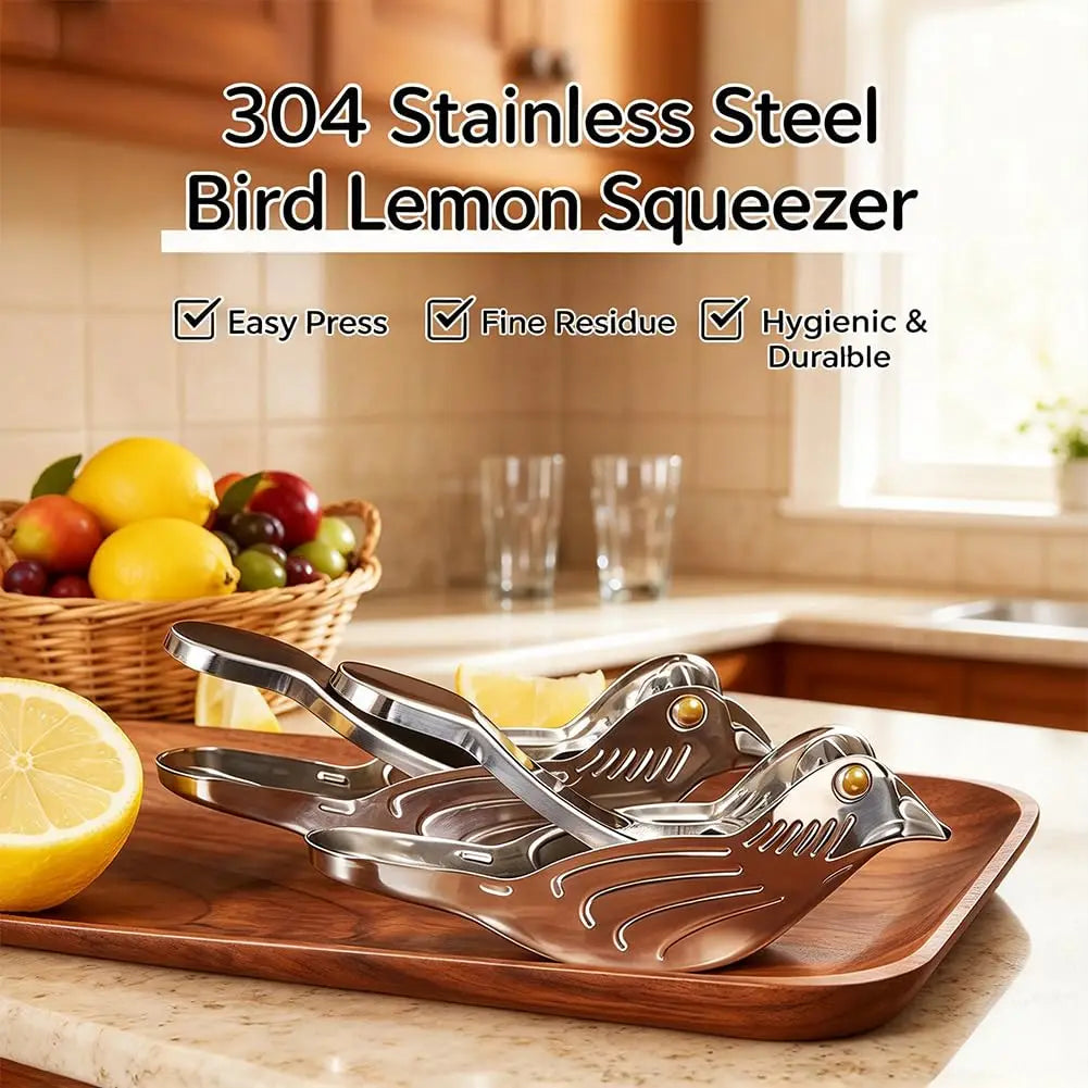 Elegant Bird-Shaped Stainless Steel Manual Juicer (2 Pieces)
