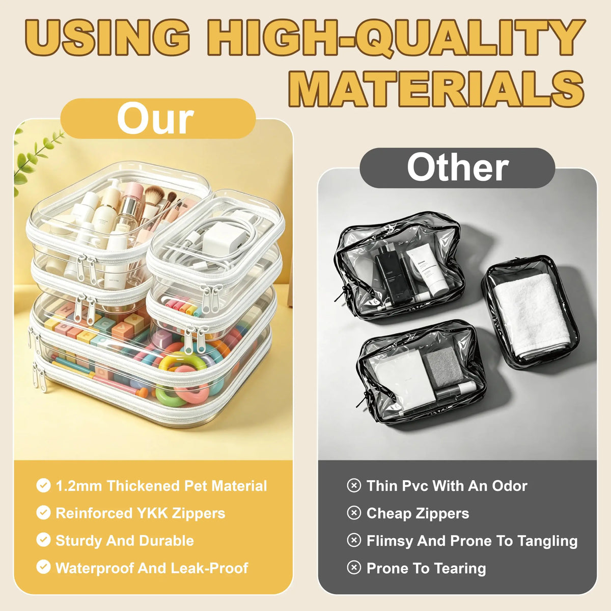 Clear Hard Plastic Zipper Case – Portable & Practical Travel Organizer 🔥