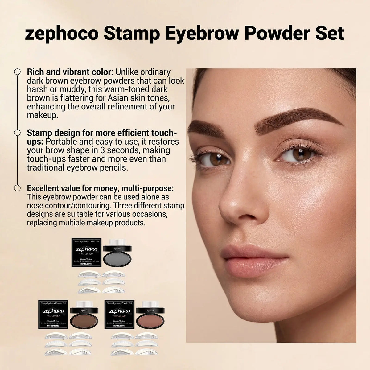 Waterproof Eyebrow Stamp Stencil Kit