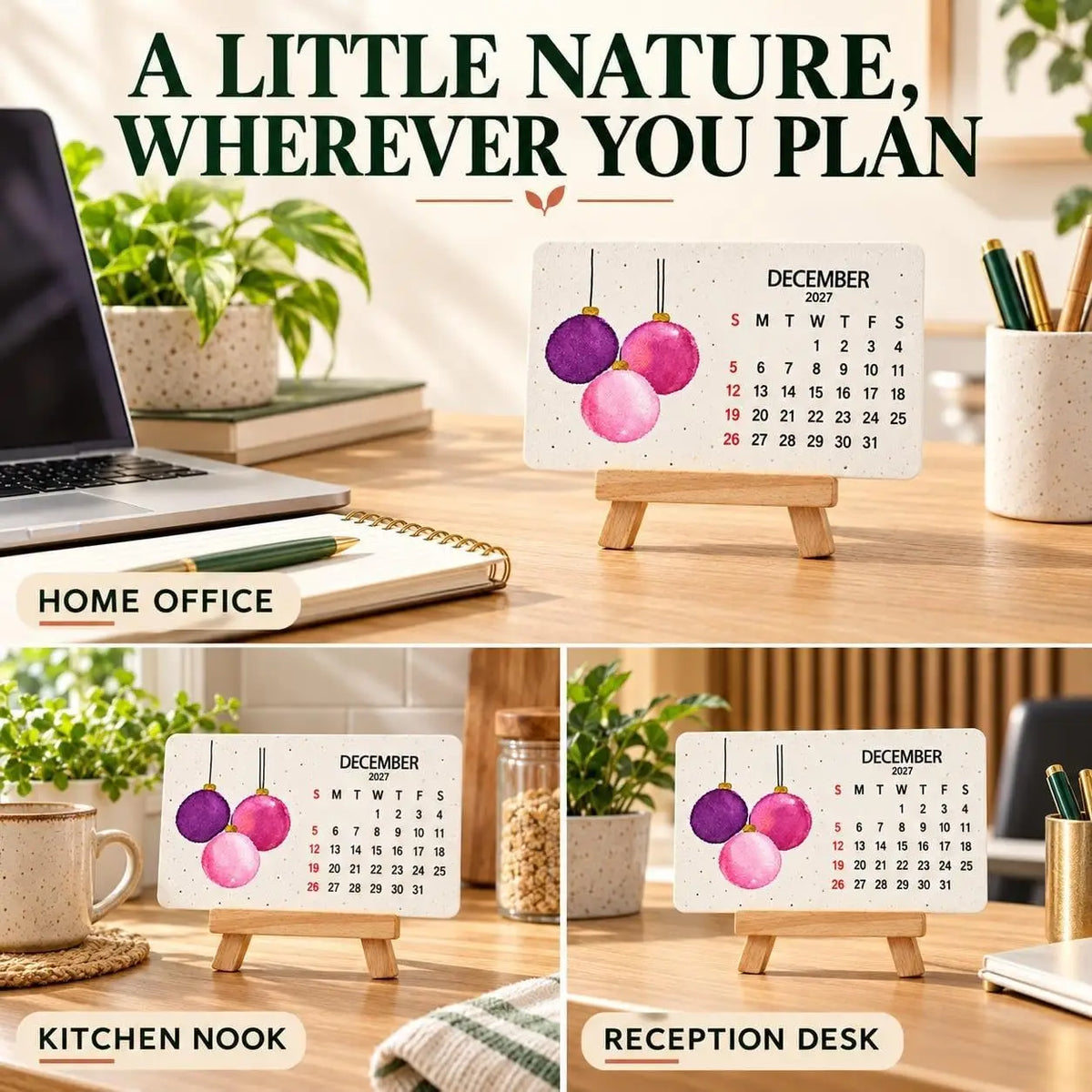 Eco-Friendly Plantable Seed Calendar 2027 Growable Calendar with Stand