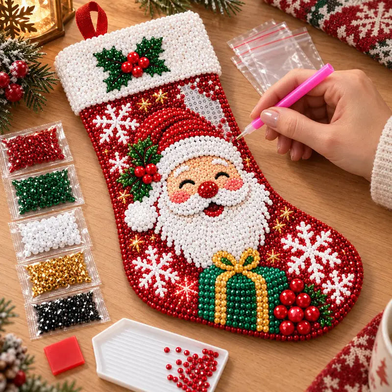 DIY Diamond Painting Christmas Stocking Kit