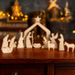 Wooden Christmas Nativity Scene Figurines with Manger