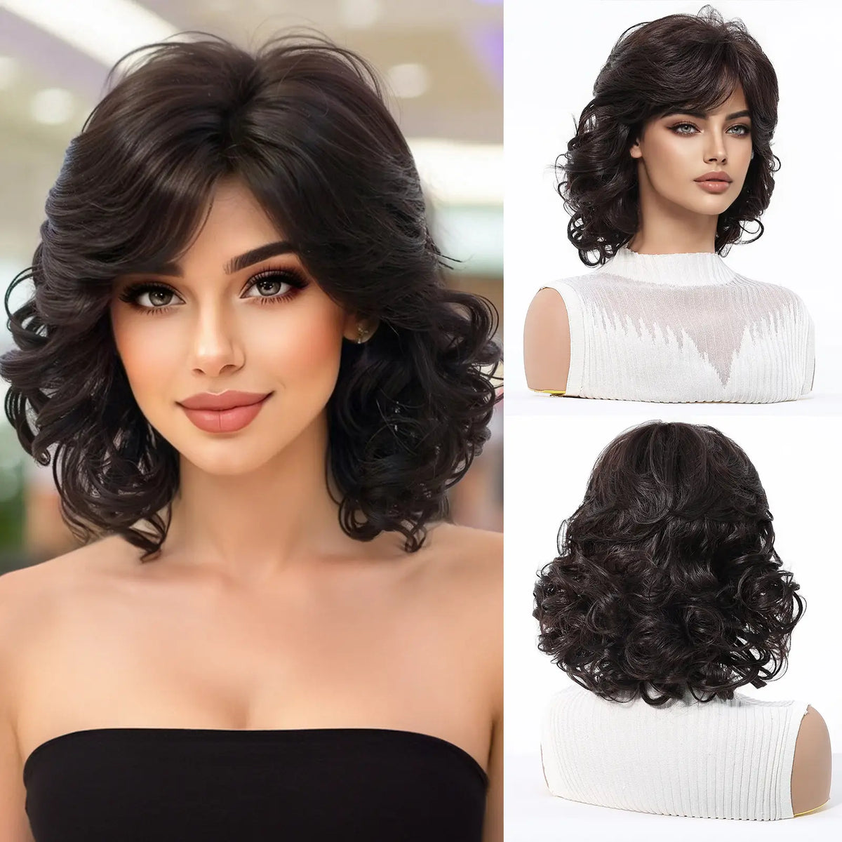 Women's Short-length High-temperature Synthetic Fiber Wig