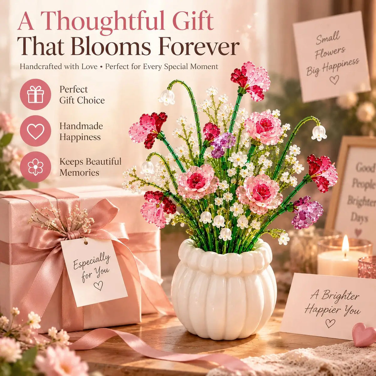 🌷DIY Beaded Wildflower Bouquet Kit – Create Your Own Floral Masterpiece