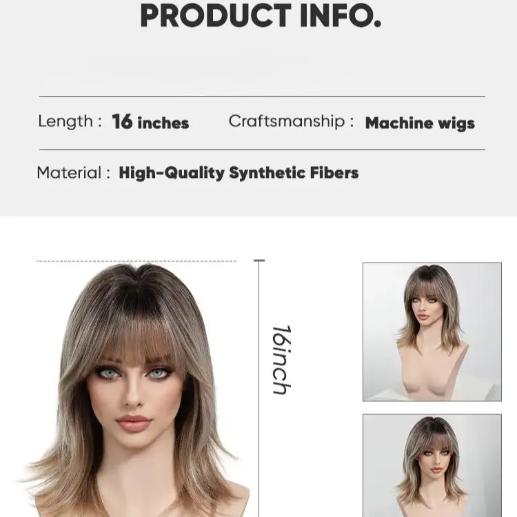 High-level clavicle Short Wave Comfortable Fit Wig with Bangs