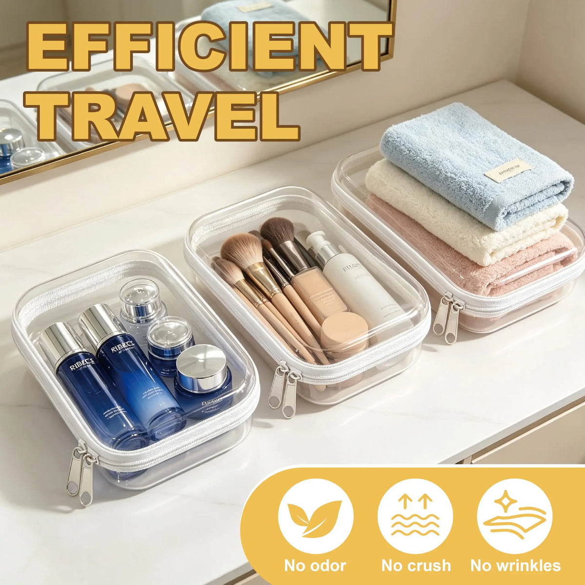Clear Hard Plastic Zipper Case – Portable & Practical Travel Organizer 🔥