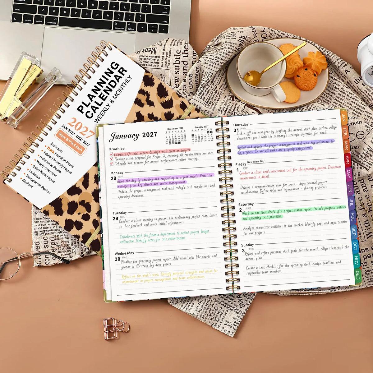 2027 Planner - Weekly and Monthly Calendar Planner Book