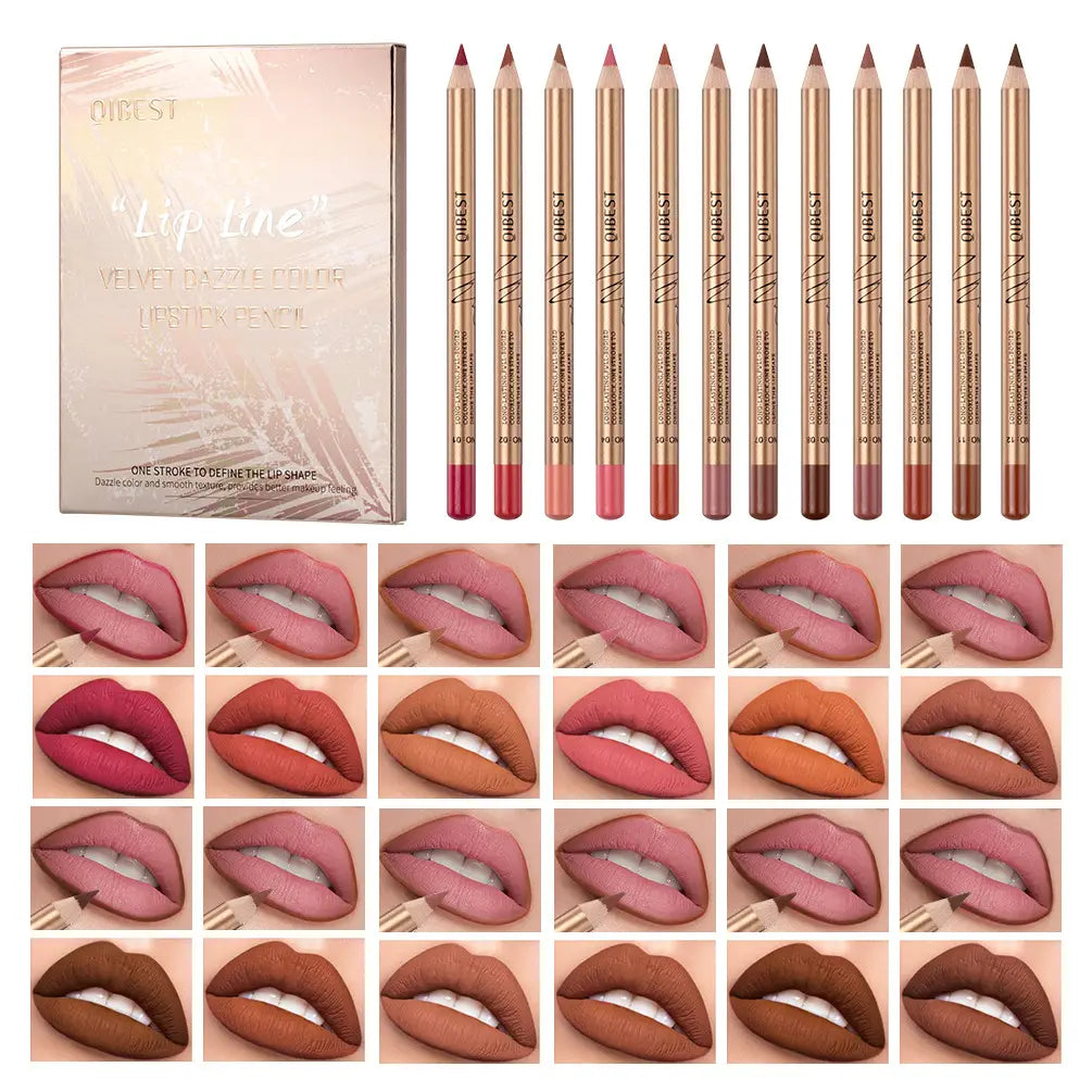 12 Pcs Matte Lip Liner Set, Blendable Lip Pencil 💋