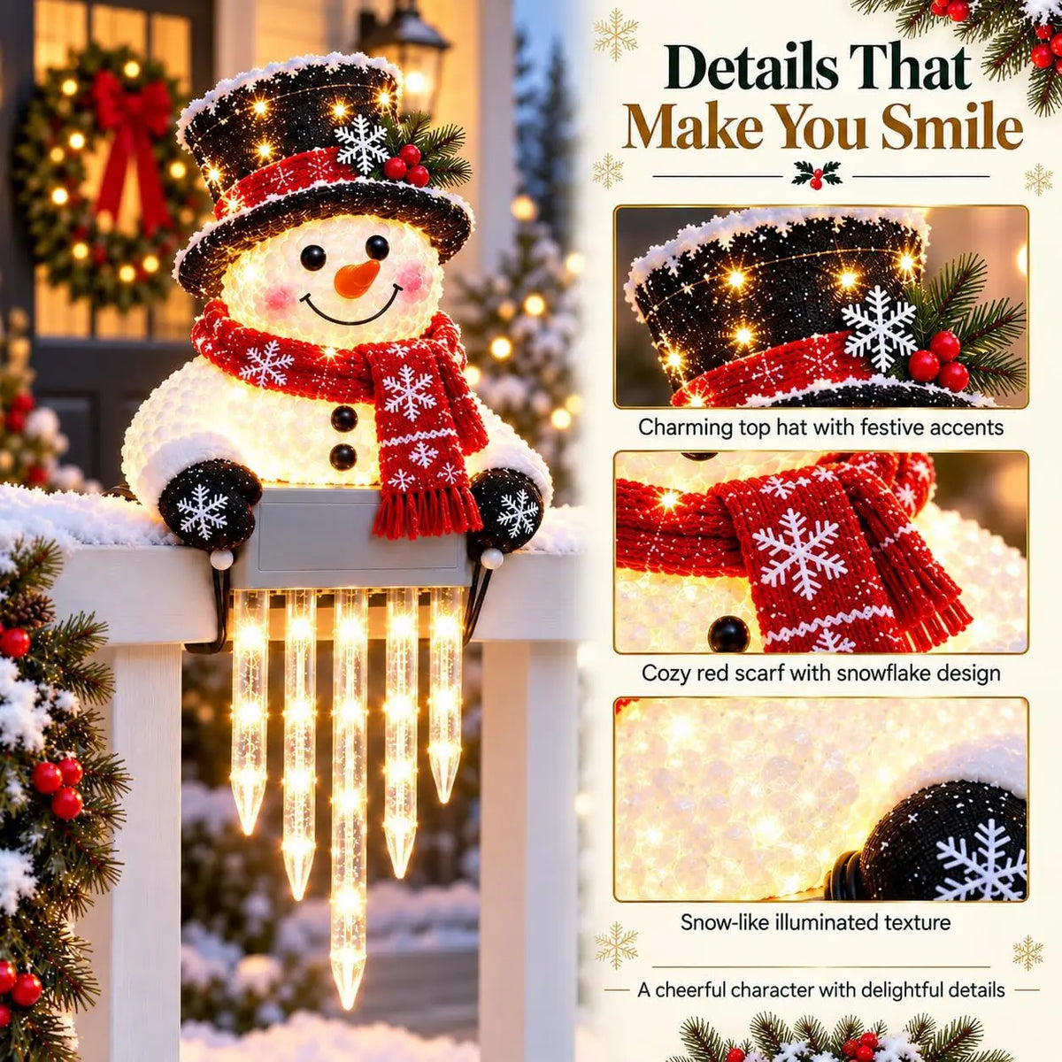 ☃️WinterGlow Snowman Icicle Light Decor