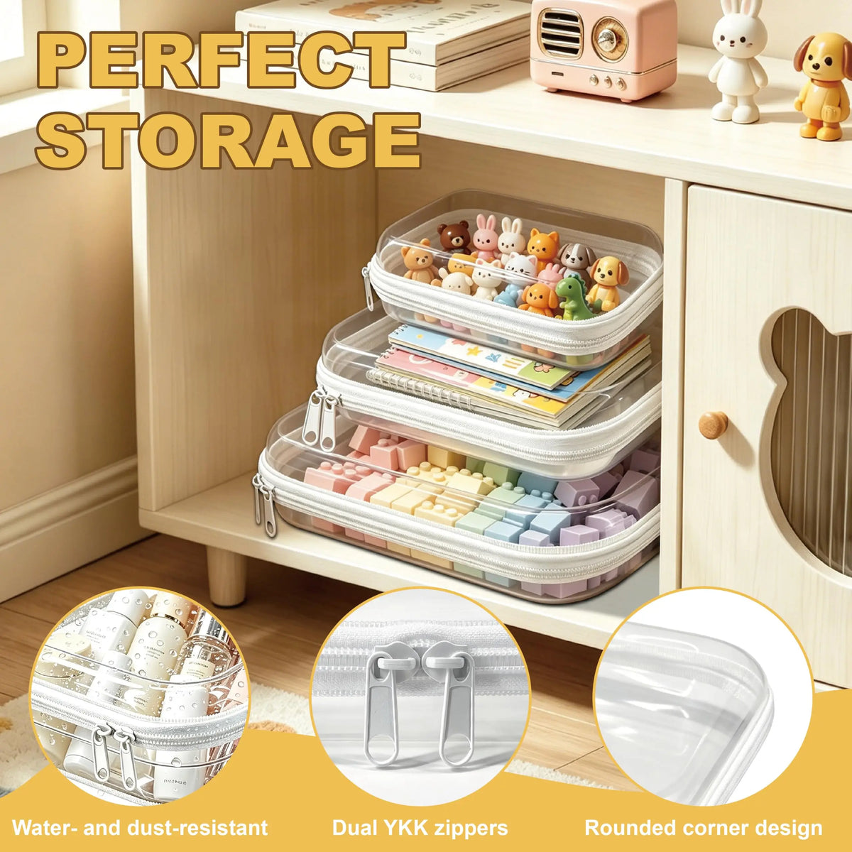 Clear Hard Plastic Zipper Case – Portable & Practical Travel Organizer 🔥