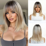 High-level clavicle Short Wave Comfortable Fit Wig with Bangs