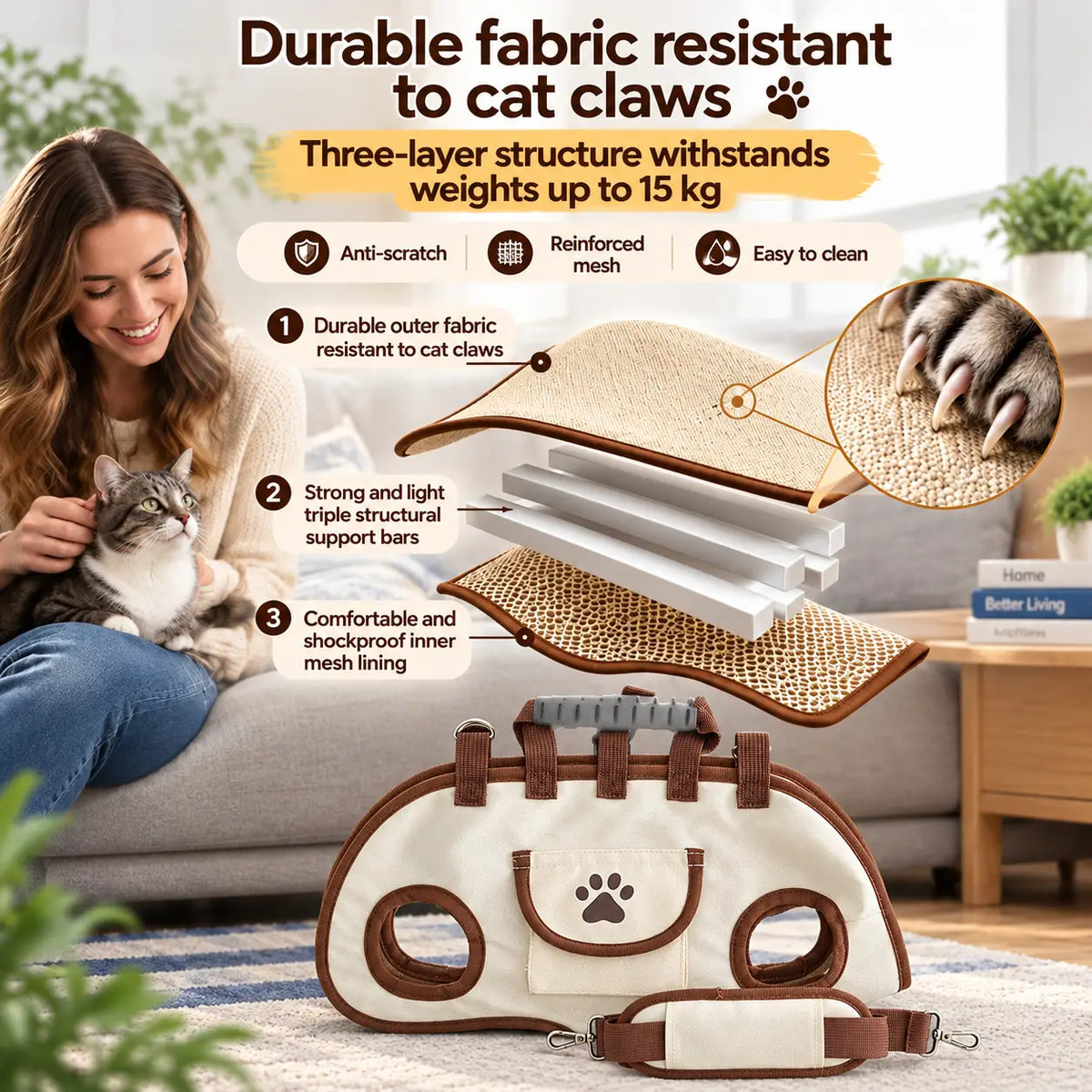 6-in-1 Portable Breathable Pet Carrier Sling & Backpack