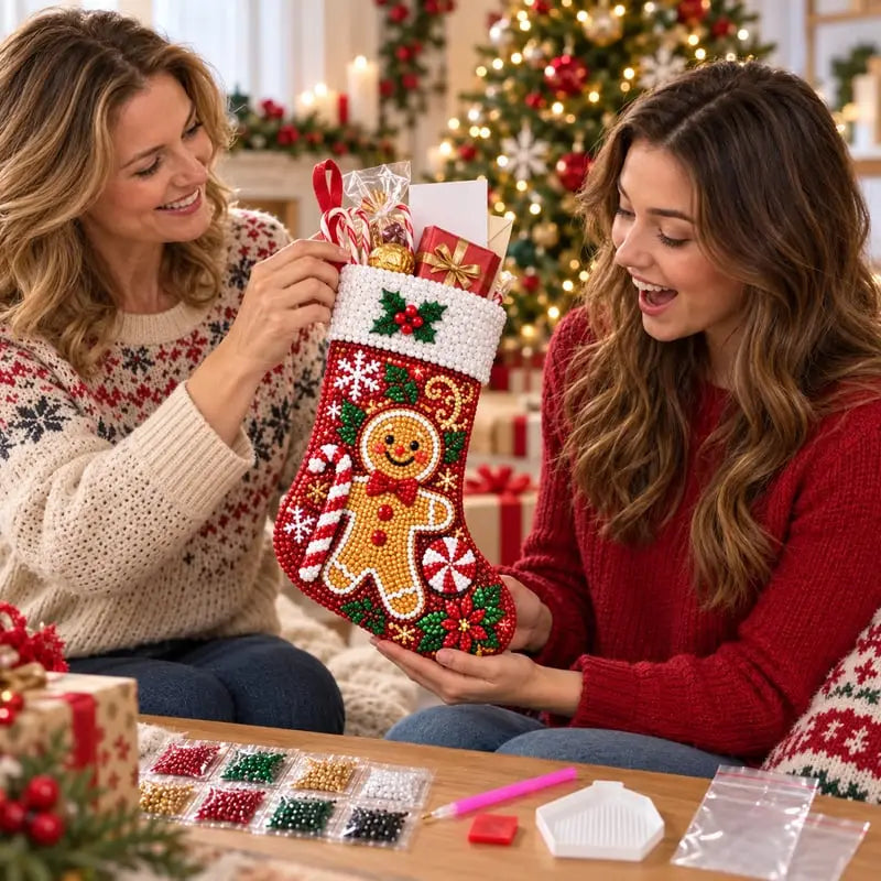 DIY Diamond Painting Christmas Stocking Kit