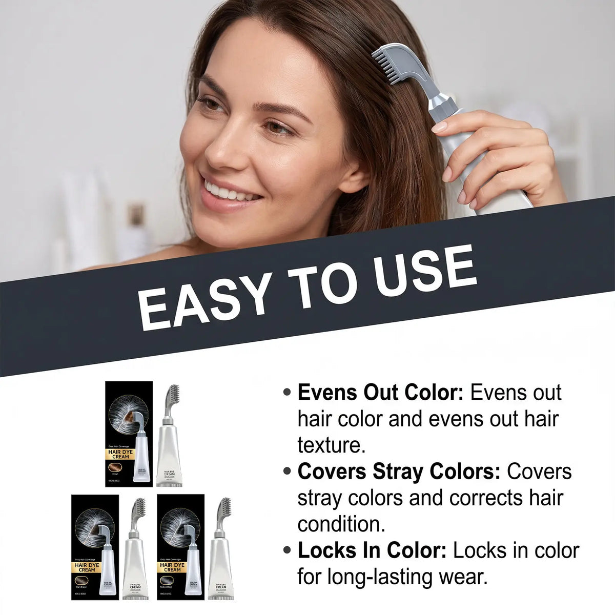 Unisex Grey Coverage Hair Dye with Hair Care