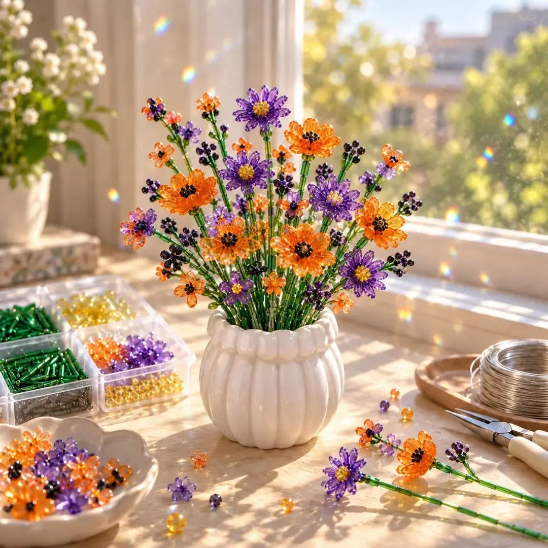 🌷DIY Beaded Wildflower Bouquet Kit – Create Your Own Floral Masterpiece