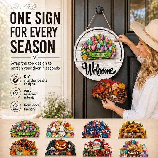 Interchangeable Welcome Sign for Front Door